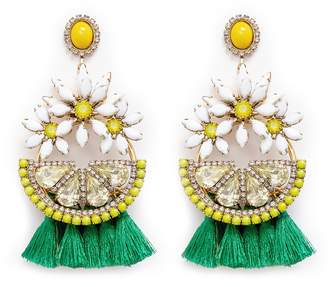 Elizabeth Cole 'Lemondrops' Swarovski crystal tassel earrings