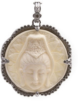 Thumbnail for your product : Armenta New World Scalloped Round Crowned Buddha Bone Enhancer with Champagne Diamonds