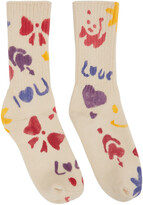 Thumbnail for your product : Collina Strada Off-White Printed Organic Cotton Socks