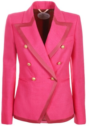hot pink satin blazer