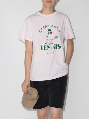 Casablanca Tennis-print cotton T-shirt