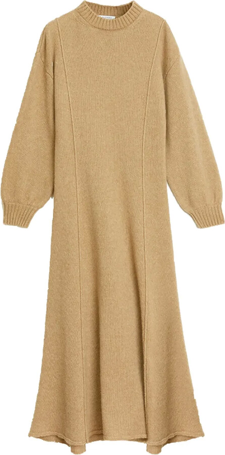 Rodebjer Tanner merino wool seam detail midi dress