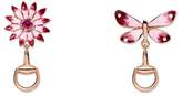 Gucci Flora earrings in rose gold, enamel and rubies