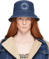 Thumbnail for your product : Burberry Blue Denim Circle Logo Bucket Hat
