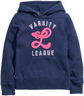 Thumbnail for your product : H&M Hooded Top with Printed Design - Dark blue