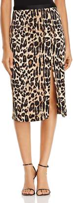 Kenneth Cole Leopard Print Satin Skirt