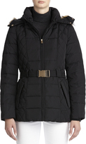 Thumbnail for your product : Jones New York Down Blend Quilted Coat with Removable Hood