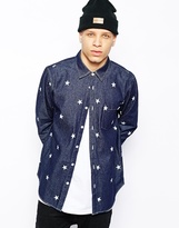 Thumbnail for your product : Stussy Denim Shirt With Stars - Blue