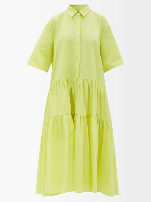 Cecilie Bahnsen Primrose Cotton-poplin Shirt Dress - Yellow  