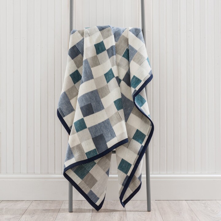 Dunelm Thermosoft Mini Check Blue Throw Blue ShopStyle
