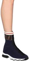 Thumbnail for your product : Fendi 30mm Logo Stretch Knit High Top Sneakers