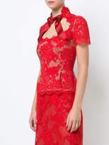 Thumbnail for your product : Marchesa lace peplum blouse