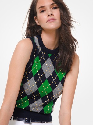 Michael Kors Collection Studded Argyle Cashmere Vest - ShopStyle Women's  Fashion