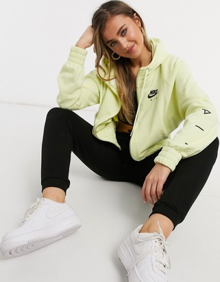 Nike Air zip-through hoodie in lime green - ShopStyle