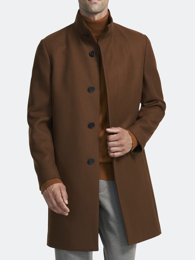 thigh length wool coat