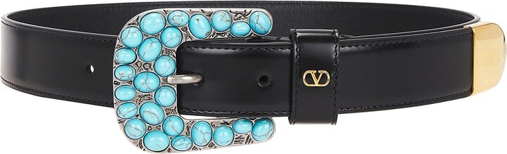 Valentino Garavani V Logo Signature 30 Belt in Black