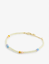 Thumbnail for your product : Anni Lu Soho 18ct yellow gold-plated brass, glass and gemstone bracelet