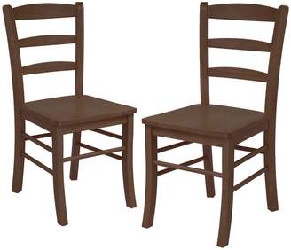 Winsome Wood Ladder Back Chair, Rta, Antique , Set of 2