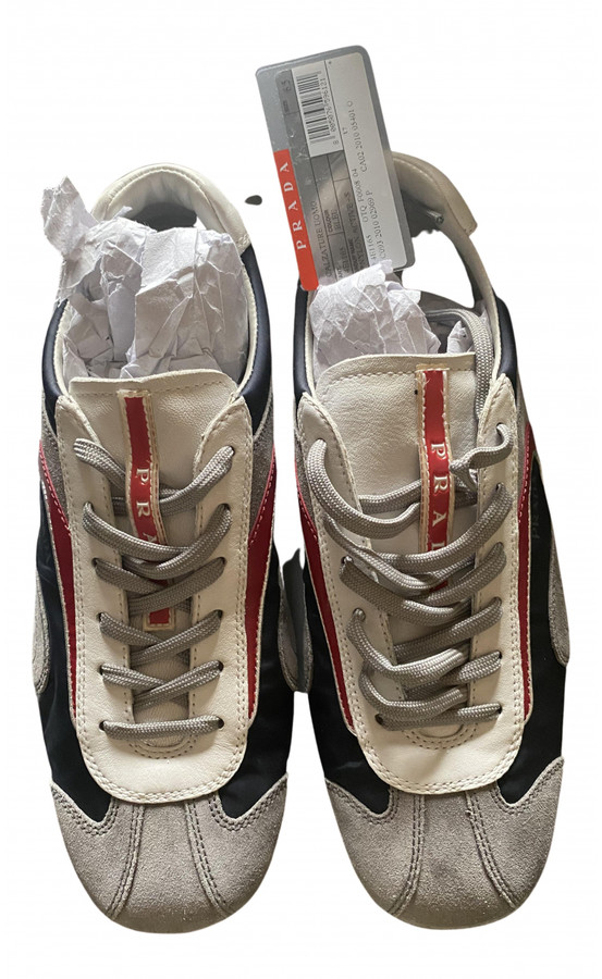 Prada Blue Leather Trainers - ShopStyle Sneakers & Athletic Shoes