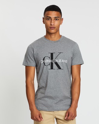 Calvin Klein Jeans Men's Grey Printed T-Shirts - Core Monogram Box Logo Tee  - Size XL at The Iconic - ShopStyle