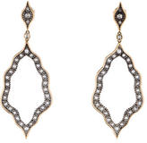 Thumbnail for your product : Moritz Glik Two-Tone Diamond Arabesque Drop Earrings