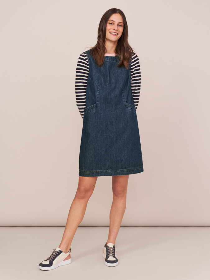 ladies denim pinafore dress