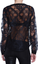 Thumbnail for your product : Twelfth St. By Cynthia Vincent BY CYNTHIA VINCENT V Neck Lace Blouse