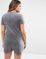 Thumbnail for your product : ASOS Curve CURVE Casual Romper with Pocket in Washed Cotton