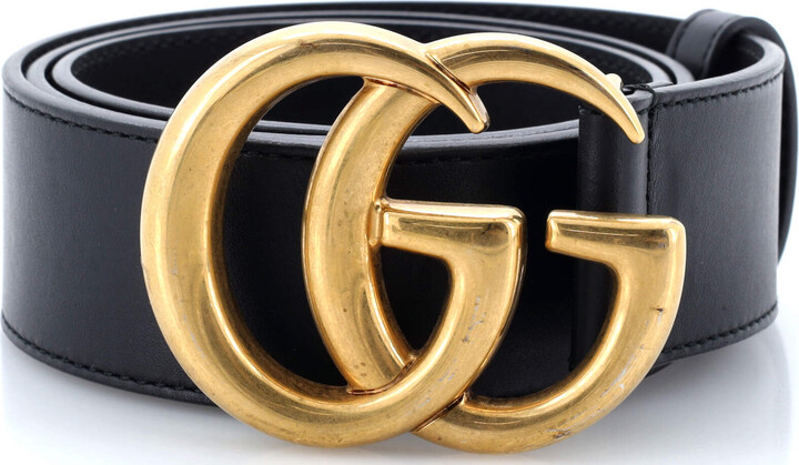 GUCCI GG Marmont Belt Leather Wide 100