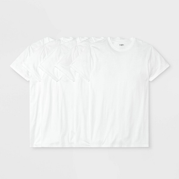 Men's 4+1 Bonus Pack Short Sleeve Crew Neck Undershirt - Goodfellow & Co™  White - ShopStyle T-shirts