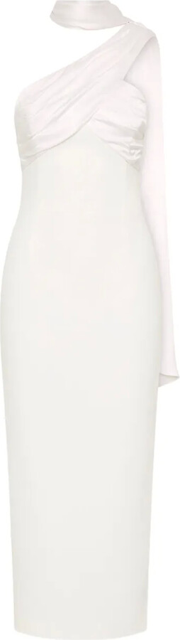 Rebecca Vallance Satin-Draped Halter Neck Dress