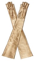 Thumbnail for your product : Gucci Fingerless Elbow-length Leather Gloves - Gold