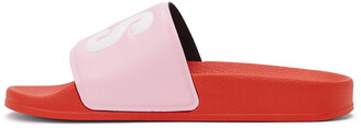 MSGM Pink & Red Logo Pool Slides