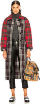 Thumbnail for your product : Burberry Tartan Trench Coat in Red, Black & White | FWRD