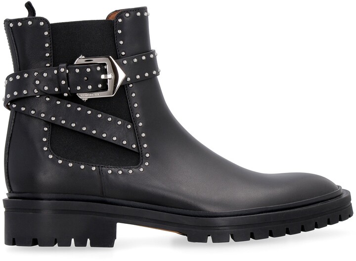 givenchy studded buckle boots