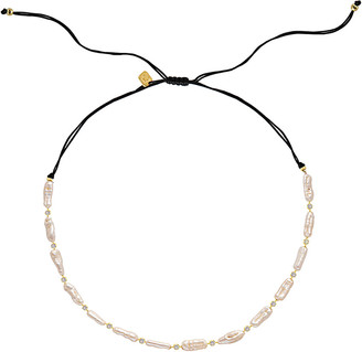 GABIRIELLE JEWELRY Gold Over Silver 10Mm Pearl & Cz Choker Necklace