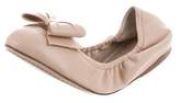 Thumbnail for your product : Miu Miu Leather Round-Toe Flatds