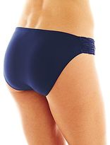 Thumbnail for your product : JCPenney jcp Solid Shirred Side-Tab Hipster Swim Bottoms