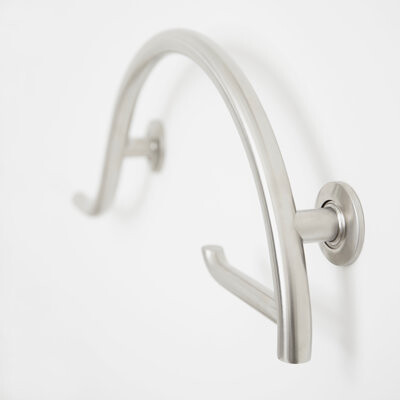 Seachrome 30" Pismo Curved Grab Bar with Toilet Paper Holder