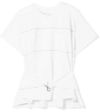 Carven Embellished Stretch-cotton Jersey Top - White