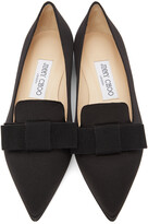 Thumbnail for your product : Jimmy Choo SSENSE Exclusive Black Satin Gala Slippers