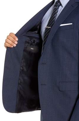 BOSS Novan/Ben Trim Fit Plaid Wool Suit