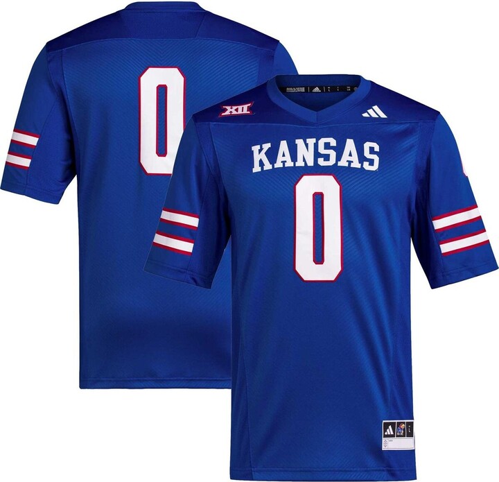 adidas Men's #0 Royal Kansas Jayhawks Premier Football Jersey