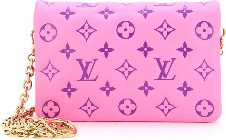 Louis Vuitton Pink/Purple Lambskin Leather Pochette Coussin
