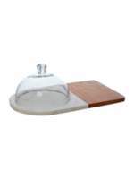 House of Fraser Gray & Willow Marble cheese board with dome
