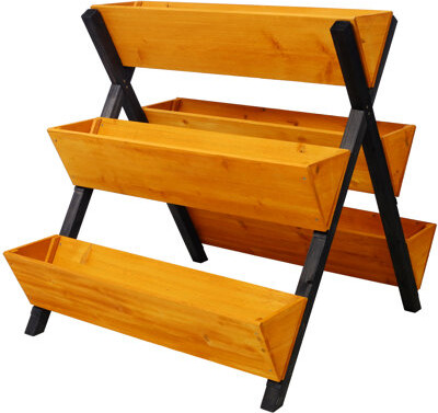 Ophelia & Co. 3 Tiers Wooden Vertical Raised Garden Bed With LegsBrown Planter Raised Beds Kit For Flowers Herbs Vegetables