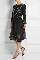 Thumbnail for your product : Michael Van Der Ham Crystal-embellished bouclé and silk-organza dress