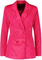 Thumbnail for your product : boohoo Satin Double Breasted Blazer