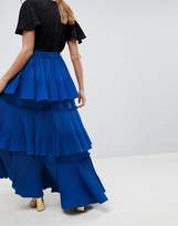 Thumbnail for your product : ASOS Design DESIGN premium tiered pleated Maxi Skirt