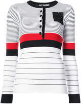 Thumbnail for your product : MSGM striped rib knit top